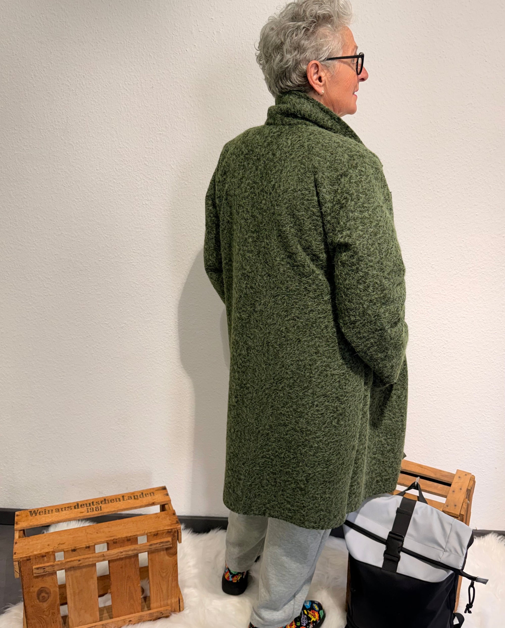 Acci Mantel, gehrock, Blazerjacke Onesize Medium grün
