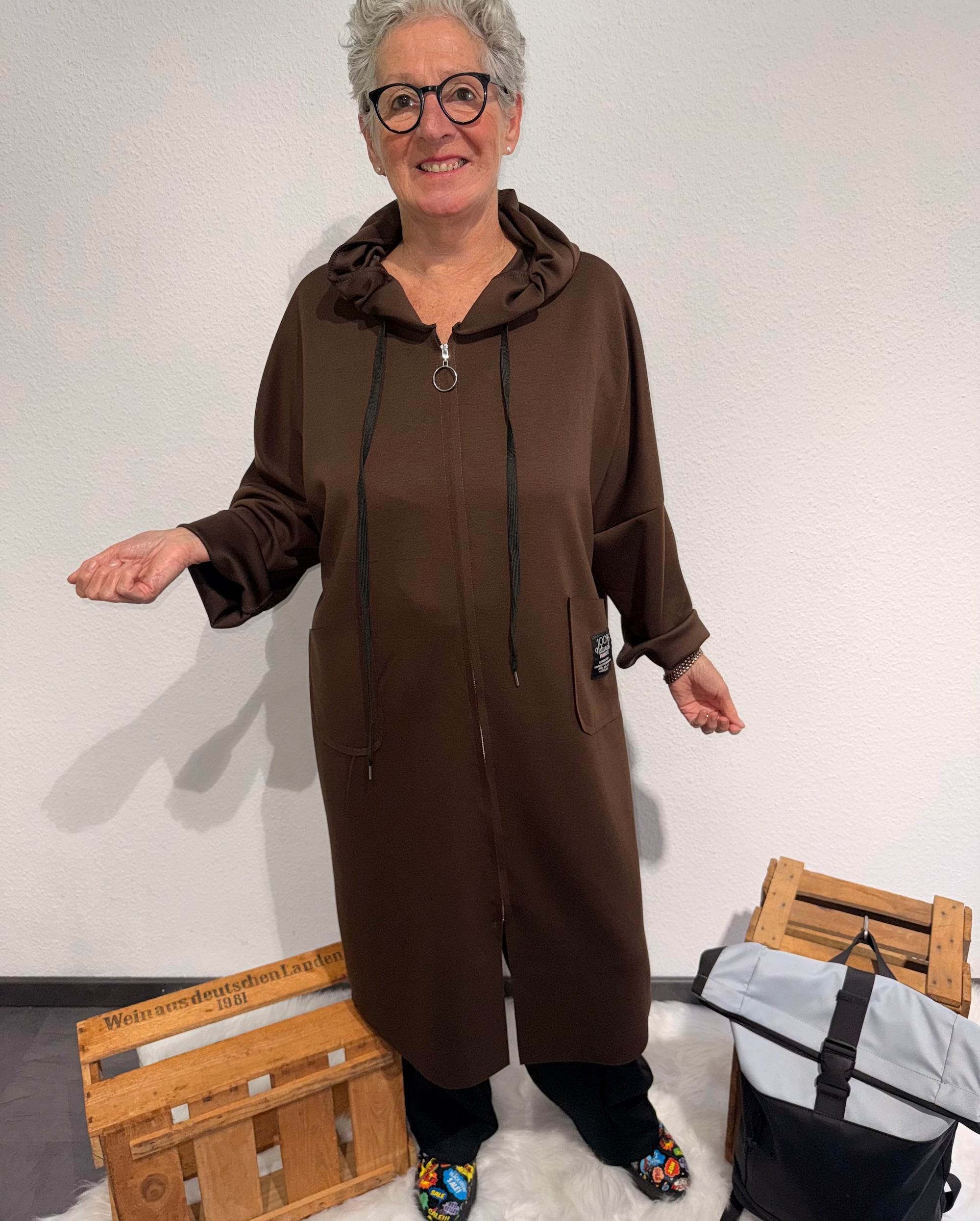 Abi Übergangsjacke mit Kapuze in Übergröße