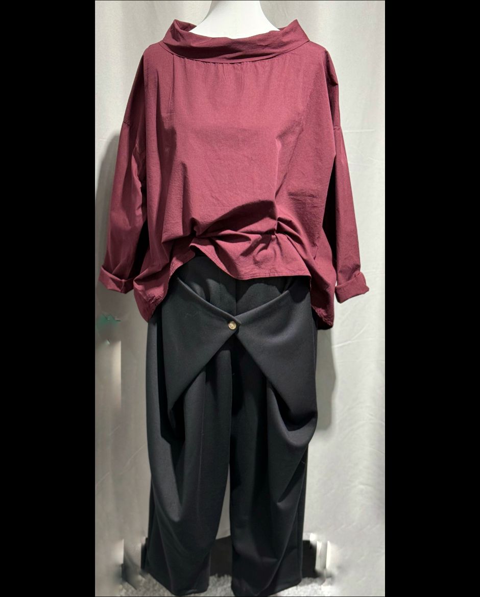 Bacy Bluse mit originellem Kragen Onesize